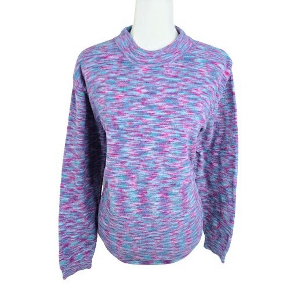 Urban Outfitters Women's Mock Neck Oversized Marled Purple Pink Sweater